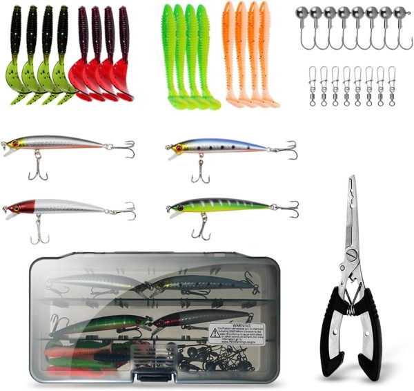 Fishing Rod Reel Combos, 2 Pack 2.1m/6.89ft Telescopic Fishing Poles with Spinning Reels Fishing Lures Fishing Pliers and Travel Bag for Saltwater Freshwater Beginner Fishing Tackle Set - Image 6