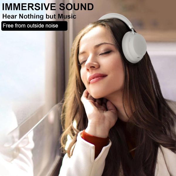 T-fun NC45 Active Noise Cancelling Headphones, Comfortable Wireless Over Ear Headset with Mic, 55H Playtime, Hi-Res Audio, Deep Bass, Low Latency, Bluetooth 5.3 ANC Headphones for Travel Home - Image 2