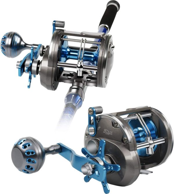 Trolling Reel Saltwater Level Wind Reels, Drag Reels Boat Fishing Ocean Fishing for Sea Bass Grouper Salmon - Image 5